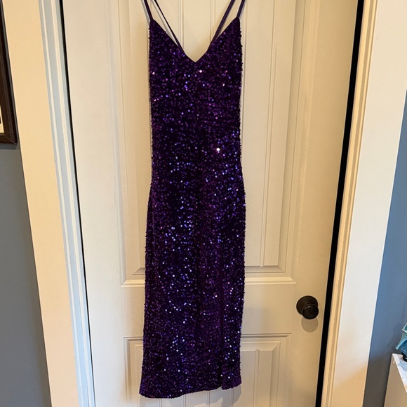 Lulus Dresses & Skirts - Lulus Extra Electrifying Purple Sequin Backless Bodycon Midi Dress